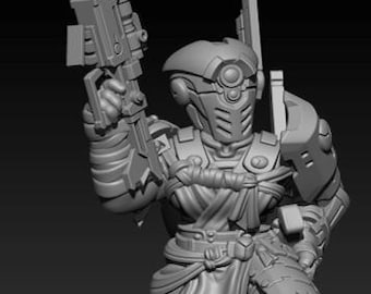 Commander for the Greater Good III (28mm sci-fi resin model) - Invasive Wargaming