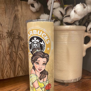 Belle, Beauty and the Beast 20oz Stainless Steel Tumbler. Phil the Cup Up