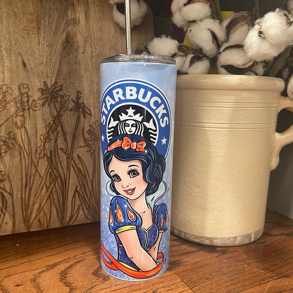 Snow White Starbucks 20oz Stainless Steel Tumbler. Phil the Cup Up