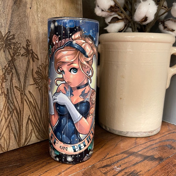 Cinderella Tattooed Princess 20oz Tumbler. Phil the Cup Up.