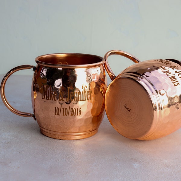 Personalized mule mug copper, pure copper mug, 7th anniversary gift, pure hammered copper mug