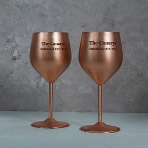 Personalized Copper Wine Glass, %100 Hand Carved, christmas copper decor, 7th Anniversary Gift, Special Gift for Wine Lovers image 1