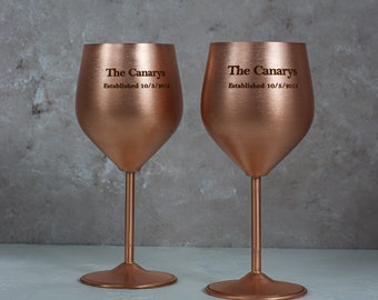 Copa de vino de cobre personalizada, %100 tallada a mano, decoración navideña de cobre, regalo del séptimo aniversario, regalo especial para los amantes del vino