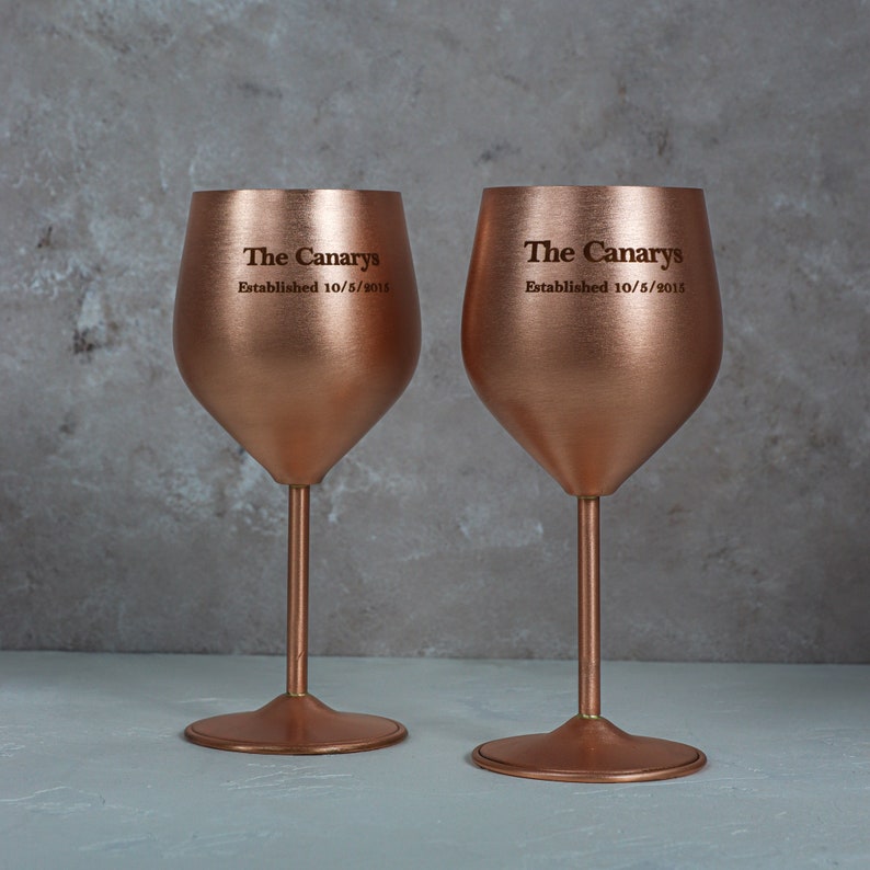 Personalized Copper Wine Glass, %100 Hand Carved, christmas copper decor, 7th Anniversary Gift, Special Gift for Wine Lovers image 1