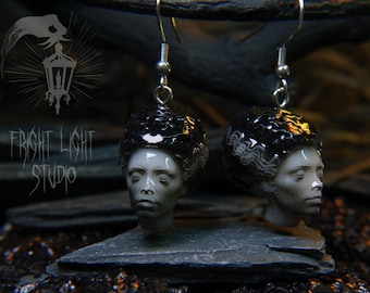 Horror Queen | Gothic Horror Dangle Earrings for Alt Fashion | Weird Goth Occult Gift