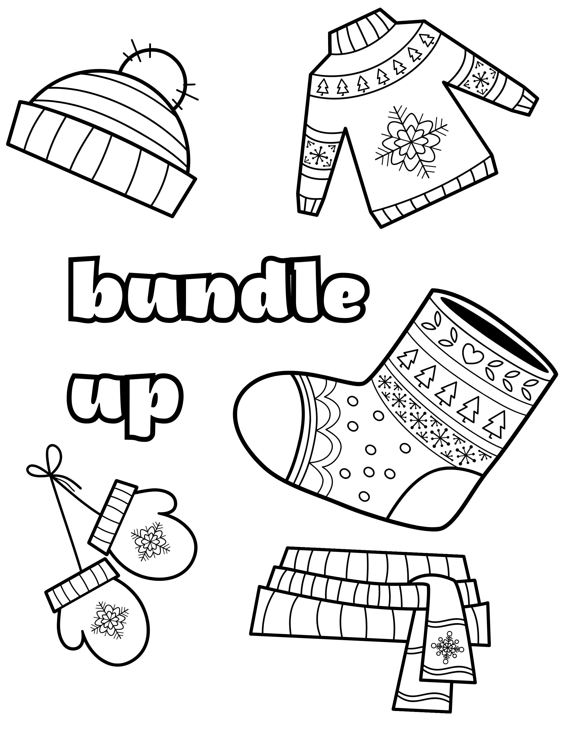 Christmas Coloring Page Set BUNDLE, Holiday Winter School Party