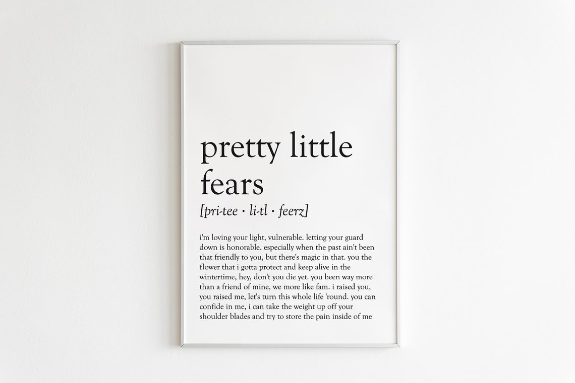 Pretty Little Fears J. Cole Printable Quote Etsy