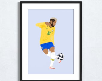 ネイマールJrポスター、ブラジルサッカーポスター - Etsy 日本
