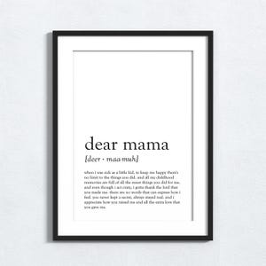 Dear Mama - Tupac - printable quote