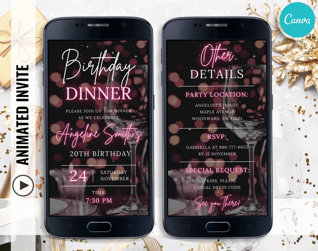 Editable Birthday Invitation Template, Animated Video, Any Age Birthday ...