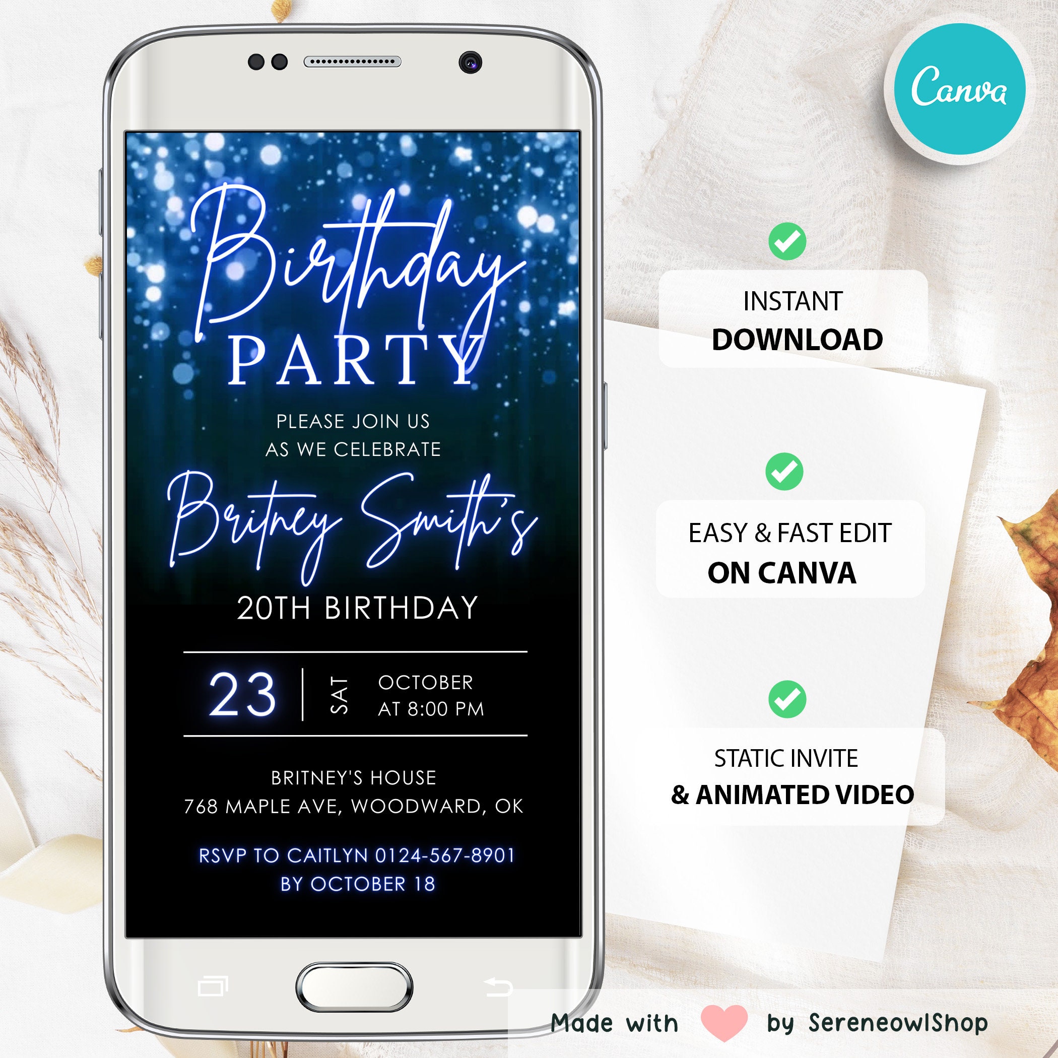 Editable Birthday Invitation Template, Animated Video, Any Age Birthday ...