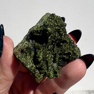 Epidote and Quartz Raw Mineral Specimen | Sparkling Fairy Quartz from Hakkâri Province, Turkey | Forest Quartz Crystal