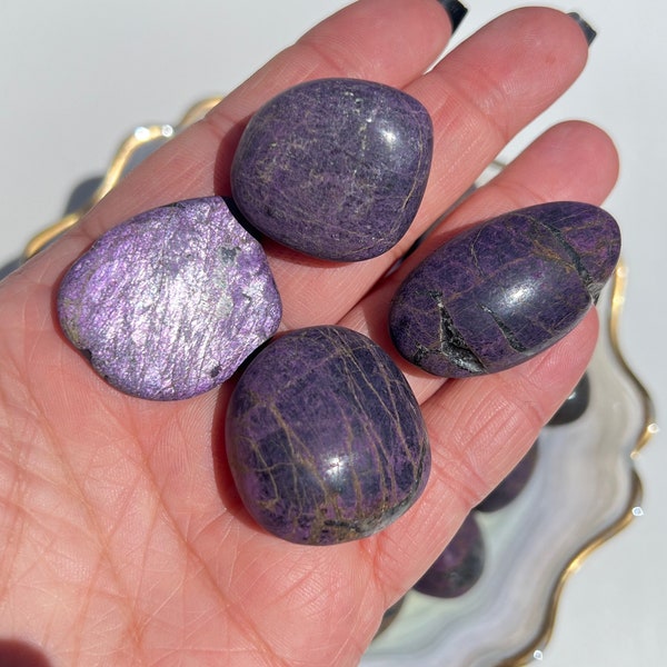 Purpurite Tumbles from Namibia Semi-Polished - Intuitive Pick| Unique Crystals | Purple Crystals