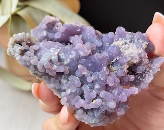 Large Grape Agate Cluster with Deep Purple Color | Purple Botryoidal Chalcedony Crystal Specimen