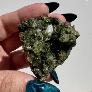 Epidote and Quartz Raw Mineral Specimen | Sparkling Fairy Quartz from Hakkâri Province, Turkey | Forest Quartz Crystal