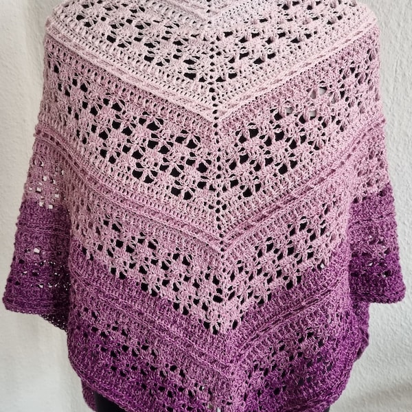 Echarpe triangulaire motif crochet "dopamin"