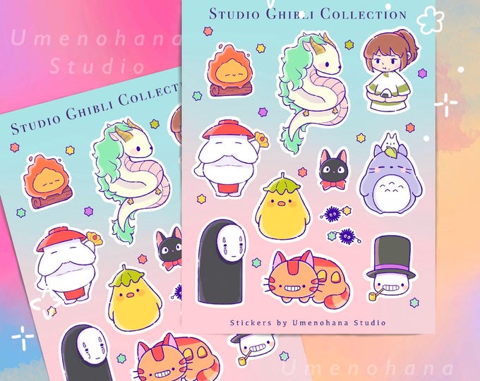 Studio Ghibli 12 PCS Kawaii Chibi Waterproof Glossy Vinyl Stickers - Etsy