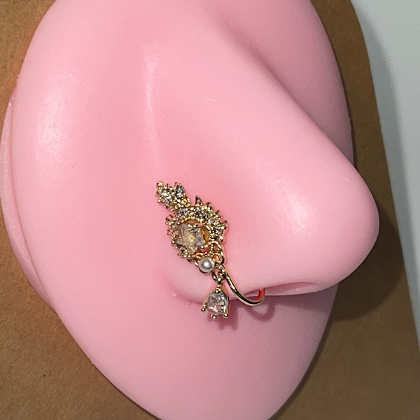 CROWN NOSE CUFF  | Fake Nose Ring| Nose Ring| Nose Cuff Non Piercing| Nose Clip|Nose Cuff | Crown Nose Cuff