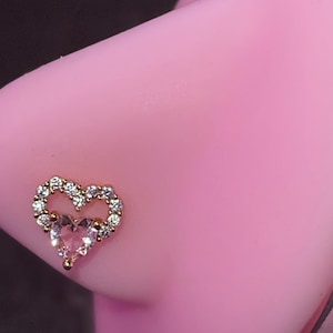 HEART NOSE STUD | L Bend Nose Stud | Nose Piercing | Nose Jewelry | Nose Stud | Heart Stud| Heart L Bend Stud | Nose Ring