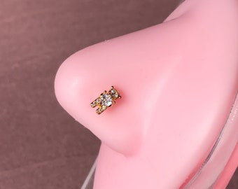 TEDDY BEAR Nose Stud | L Bend Nose Stud | Nose Piercing | Nose Jewelry | Teddy Bear Nose Stud | Bear Stud| Heart L Bend Stud | Nose Ring