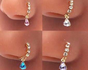 TEARDROP NOSE RING | Nose Hoop | Dangle Nose Ring | Nose Piercing | Nose Jewelry | Nose Ring | Teardrop shape nose hoop