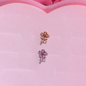 FLOWER NOSE STUD | L Bend Nose Stud | Nose Piercing | Nose Jewelry | Flower Stud| Dangle Nose Stud | Nose Ring | Flower Nose Ring