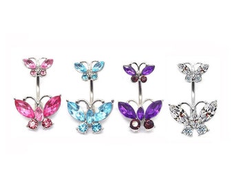 BUTTERFLY BELLY RING | Navel Piercing | Belly Jewelry | Belly Ring