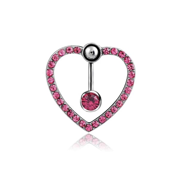 HOT PINK HEART Belly Ring| Belly Piercing | Navel Jewelry | Belly Ring