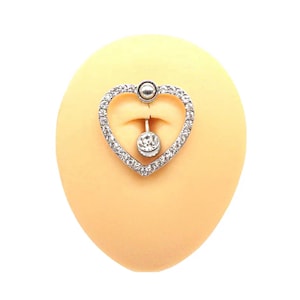WHITE HEART Belly Ring | Navel Piercing | Belly Jewelry | Belly Ring |  Heart belly ring