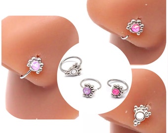 SILVER MOON / Silver Moon Nose Ring / Moon Nose Hoop / Perforación de la nariz / Nose Piercing / Joyería de la nariz / Anillo de la Nariz / Moon Nose piercing / Silver nose hoop