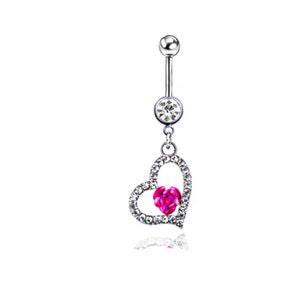 HEART ROSE Belly Ring| Navel Piercing | Belly Jewelry | Belly Ring