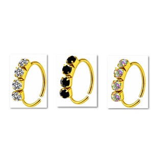 GOLD DIAMOND Nose Ring Set| Nose Piercing | Nose Jewelry | Nose Stud |  Nose Ring | Dangle Nose Stud|  Dangle Nose Ring