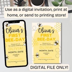 First Bee-Day Invitation Template
