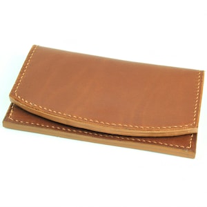 Cartera plegable de piel de becerro marrón de Haas