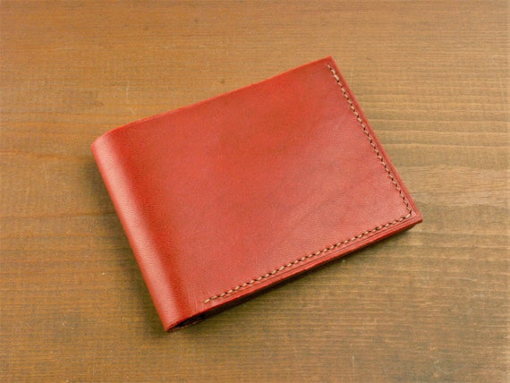 Men's Leather Wallet in Black & Red Boxcalf for 10 Credit Card by