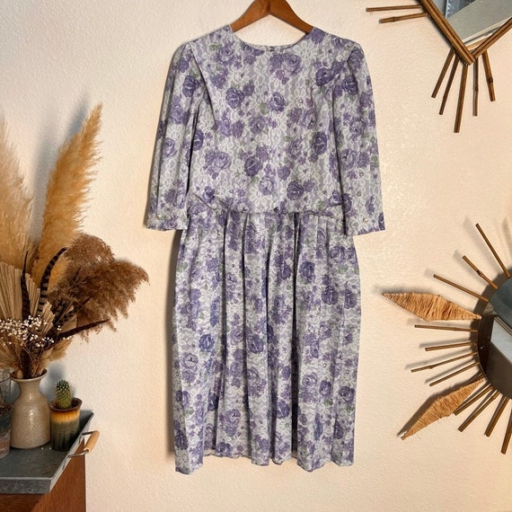 California Looks Women's Vintage Floral Lavender … - image 1
