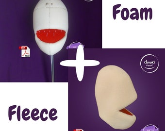 Oval Head Big Chin Puppet FOAM andFLEECE Patterns PDF File Digital Download