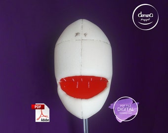 Oval Head Big Chin Puppet Foam PATTERN PDF File DIGITAL Download