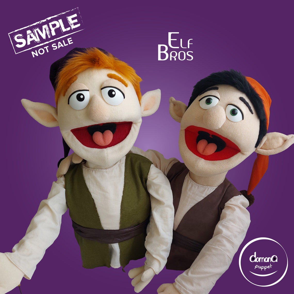 ELF PUPPET - Professional Hand Rod Puppet -half Body- Christmas Elf ...