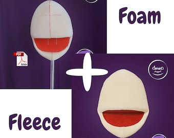 Ronde kop Puppet FOAM en FLEECE patronen PDF-bestand digitale download