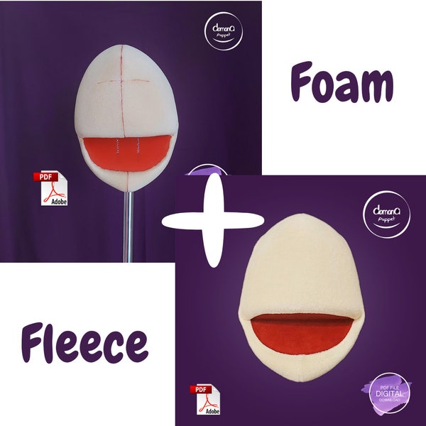 Round Head Puppet FOAM and FLEECE Patterns PDF File Digital download