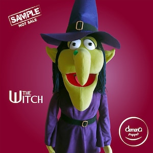 WITCH PUPPET- CUSTOM Professional Hand Rod Puppet Half Body
