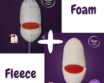 Big Mouth (Big Chin) Puppet Head FOAM and FLEECE PATTERNS Pdf File Digital Download