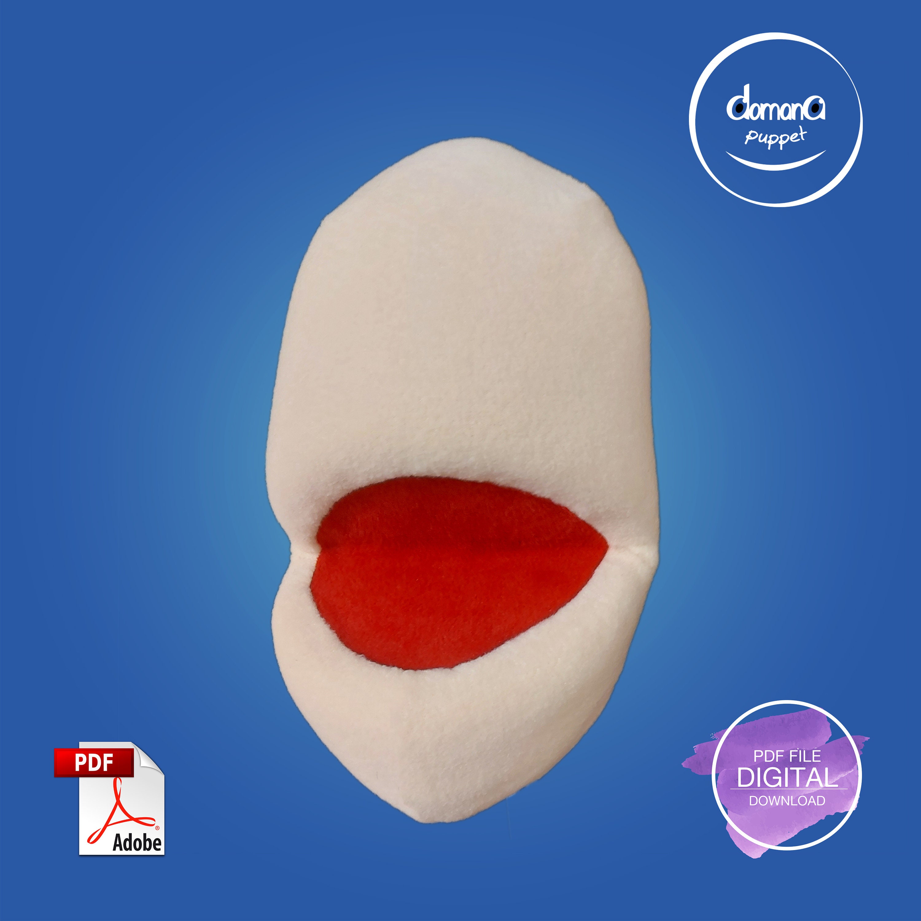 Oval Head Big Chin Puppet FLEECE PATTERN PDF File Digital Etsy