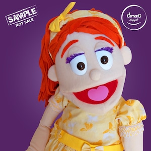 Cute GIRL PUPPET - CUSTOM Professional Hand Rod Puppet - Full Body