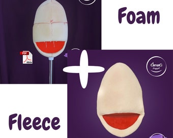 Oval HEAD FOAM and FLEECE Patterns Pdf File Digital Download