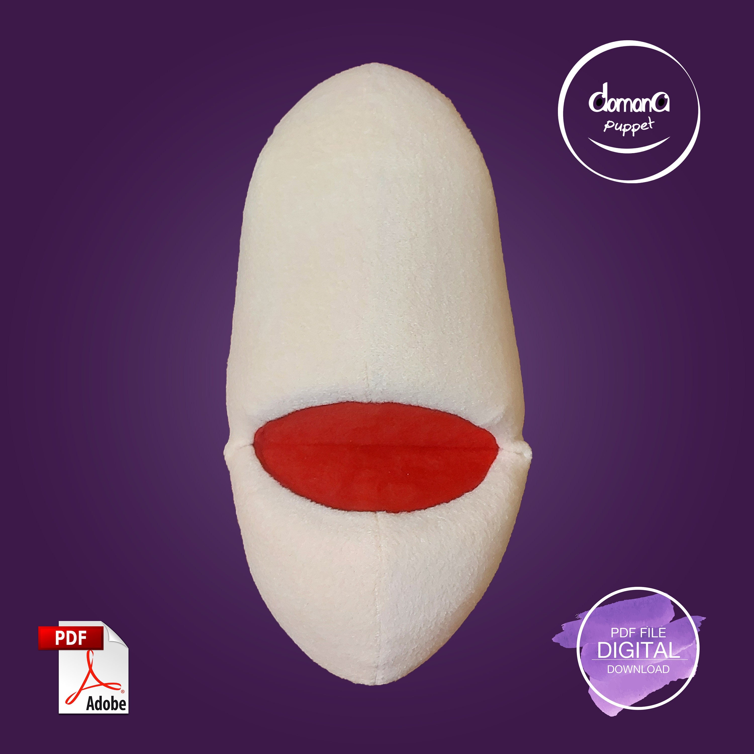 Big Mouth big Chin Puppet Head FOAM and FLEECE PATTERNS Pdf Etsy Canada