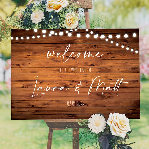 Rustic Welcome Board Sign - Welcome to the Wedding of - A1 / A2 OR Digital Download