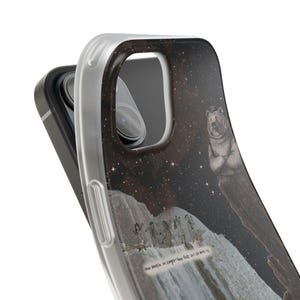 Bear Waterfall Phone Case | Dark Moody Collage Art, Night Sky Mountain Scene, Trout & Snail, Funny Quote, Nature Lover Gift, iPhone Flexi image 8