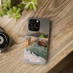 Frog Canyon Phone Case | Funny Retro Collage, The Bananas Are Ripe, Surreal Desert Mountain Ski Scene, Weird Art Flexi Case, iPhone image 9